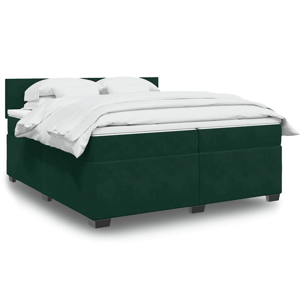 Kontinentalseng 200 x 200 cm med madrasser og topmadras - mørkegrøn