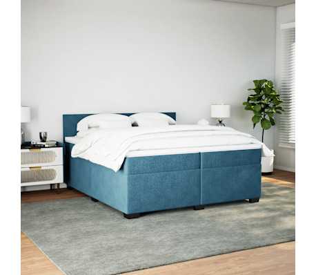 vidaXL Krevet s oprugama i madracem tamnoplavi 200x200 cm bar&scaron;unasti