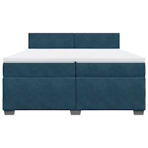 Box spring postel s matrací tmavě modrá 200x200 cm samet - obrázek 4