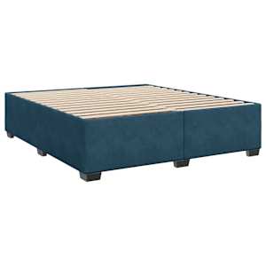 Box spring postel s matrací tmavě modrá 200x200 cm samet - obrázek 5