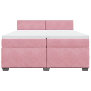 Box spring postel s matrací růžová 200x200 cm samet - obrázek 4
