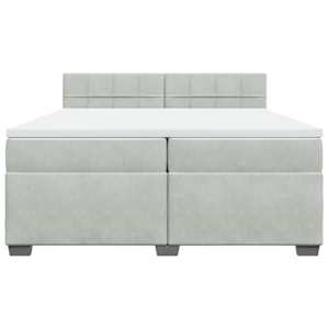 Box spring postel s matrací světle šedá 200x200 cm samet - obrázek 4