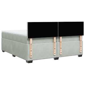 Box spring postel s matrací světle šedá 200x200 cm samet - obrázek 10