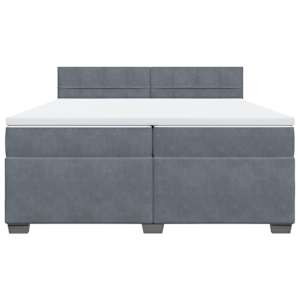 Box spring postel s matrací tmavě šedá 200x200 cm samet - obrázek 4