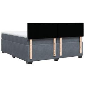 Box spring postel s matrací tmavě šedá 200x200 cm samet - obrázek 10