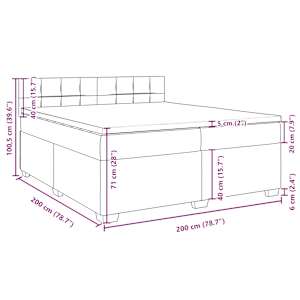 Box spring postel s matrací černá 200x200 cm samet - obrázek 13