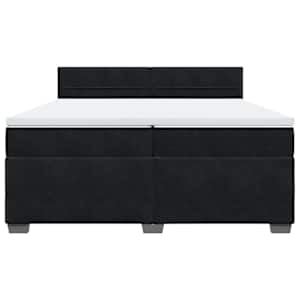 Box spring postel s matrací černá 200x200 cm samet - obrázek 4