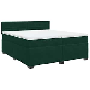 Box spring postel s matrací tmavě zelená 200x200 cm samet - obrázek 2