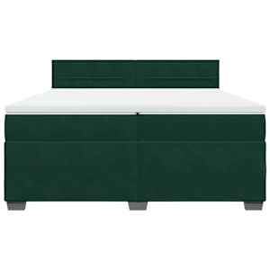 Box spring postel s matrací tmavě zelená 200x200 cm samet - obrázek 4