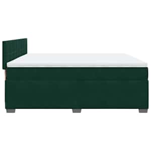 Box spring postel s matrací tmavě zelená 200x200 cm samet - obrázek 9