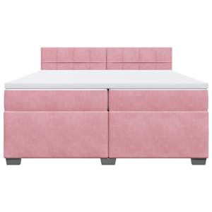 Box spring postel s matrací růžová 200x200 cm samet - obrázek 4