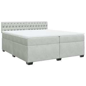 Box spring postel s matrací světle šedá 200x200 cm samet - obrázek 2