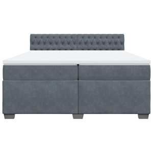 Box spring postel s matrací tmavě šedá 200x200 cm samet - obrázek 4