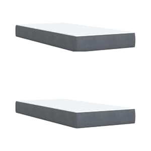 Box spring postel s matrací tmavě šedá 200x200 cm samet - obrázek 6