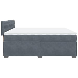Box spring postel s matrací tmavě šedá 200x200 cm samet - obrázek 9
