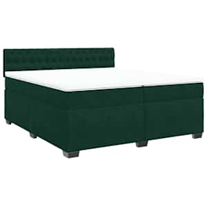 Box spring postel s matrací tmavě zelená 200x200 cm samet - obrázek 2