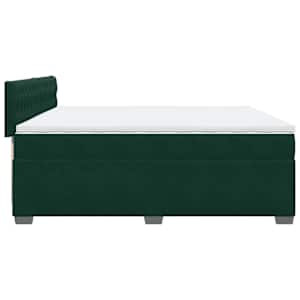 Box spring postel s matrací tmavě zelená 200x200 cm samet - obrázek 9