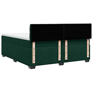 Box spring postel s matrací tmavě zelená 200x200 cm samet - obrázek 10