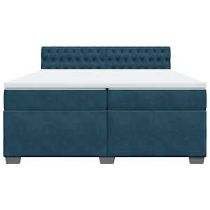 Box spring postel s matrací modrá 200 x 200 cm samet - obrázek 4
