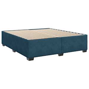 Box spring postel s matrací modrá 200 x 200 cm samet - obrázek 5