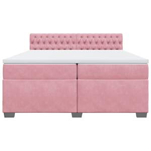 Box spring postel s matrací růžová 200x200 cm samet - obrázek 4