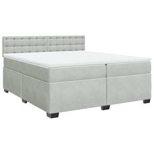 Box spring postel s matrací světle šedá 200x200 cm samet - obrázek 2