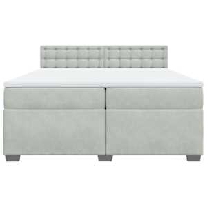 Box spring postel s matrací světle šedá 200x200 cm samet - obrázek 4