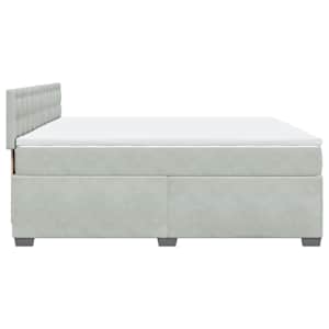 Box spring postel s matrací světle šedá 200x200 cm samet - obrázek 9