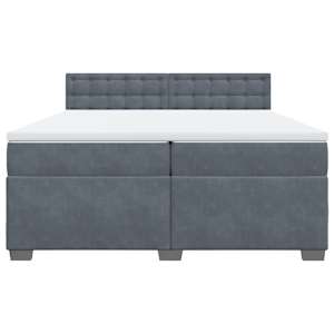 Box spring postel s matrací tmavě šedá 200x200 cm samet - obrázek 4