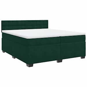 Box spring postel s matrací tmavě zelená 200x200 cm samet - obrázek 2