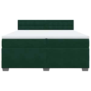 Box spring postel s matrací tmavě zelená 200x200 cm samet - obrázek 4