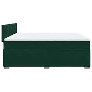 Box spring postel s matrací tmavě zelená 200x200 cm samet - obrázek 9