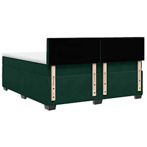 Box spring postel s matrací tmavě zelená 200x200 cm samet - obrázek 10