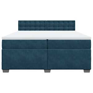 Box spring postel s matrací modrá 200 x 200 cm samet - obrázek 4