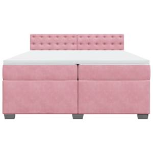 Box spring postel s matrací růžová 200x200 cm samet - obrázek 4