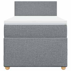 Box spring postel s matrací světle šedá 80 x 200 cm textil - obrázek 4