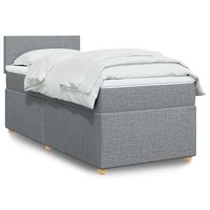 Box spring postel s matrací světle šedá 80 x 200 cm textil - obrázek 1