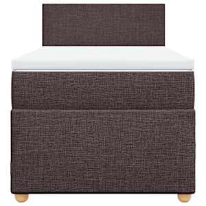 Box spring postelja z vzmetnico temno rjava 80x200 cm blago - slika 4