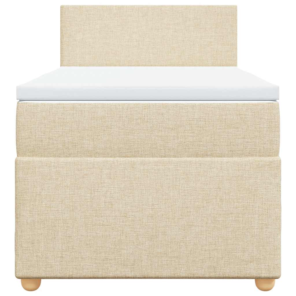 vidaXL Boxspring met matras stof crèmekleurig 80x200 cm, foto 4