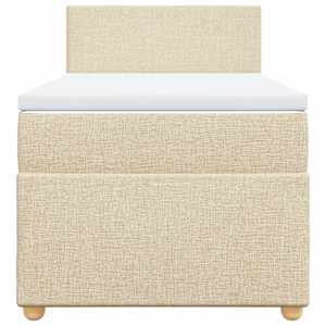 Box spring postel s matrací krémová 80 x 200 cm textil - obrázek 4