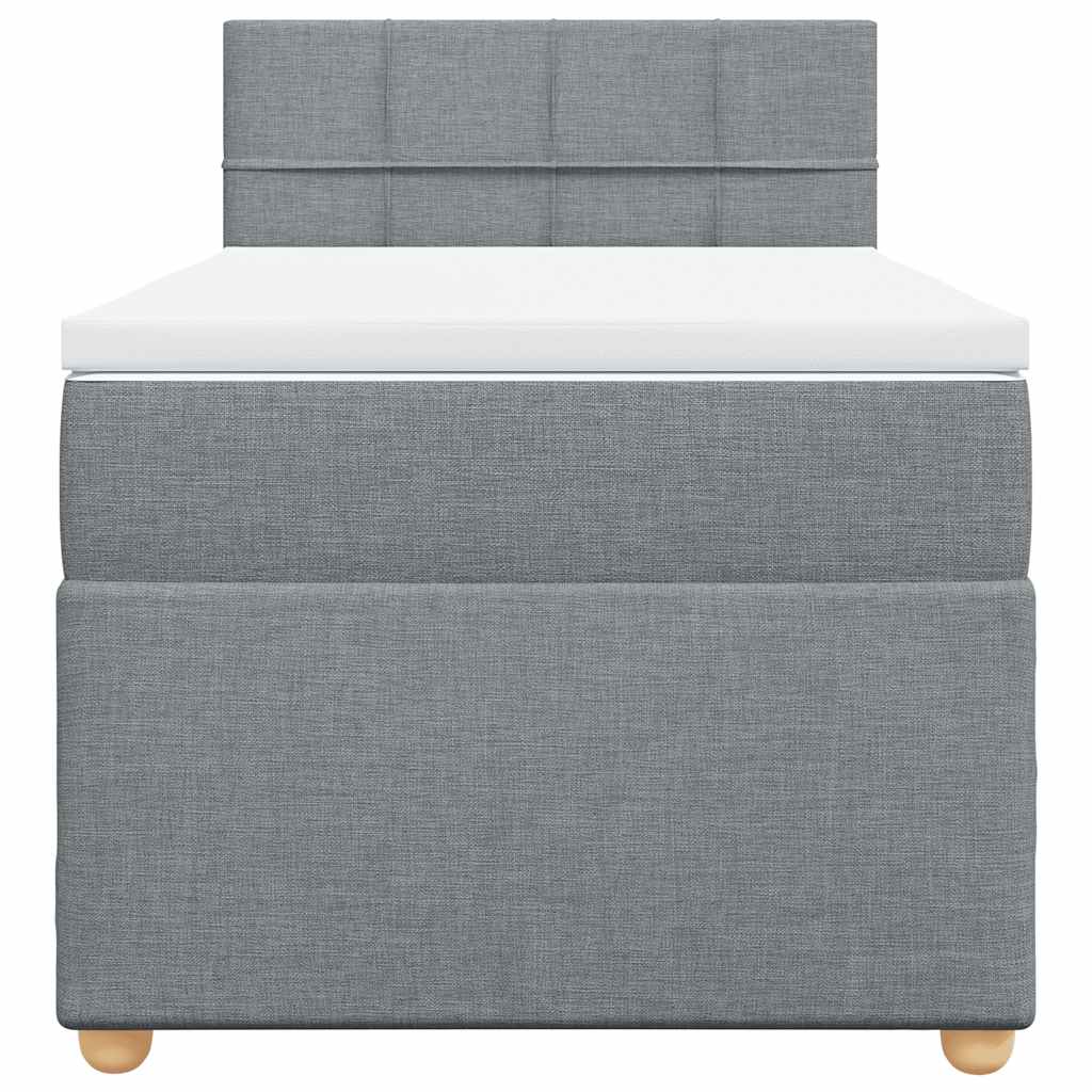 vidaXL Boxspring met matras stof lichtgrijs 80x200 cm grijs, foto 4