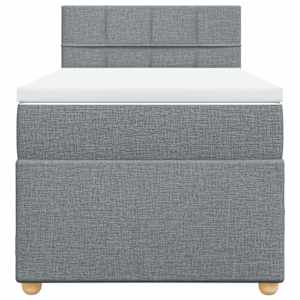 Box spring postel s matrací světle šedá 80 x 200 cm textil - obrázek 4