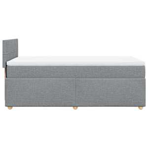 Box spring postel s matrací světle šedá 80 x 200 cm textil - obrázek 5