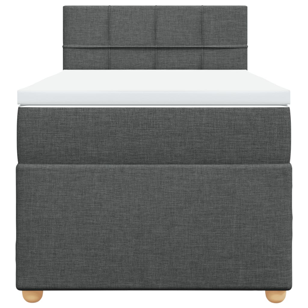 vidaXL Boxspring met matras stof donkergrijs 80x200 cm grijs, foto 4
