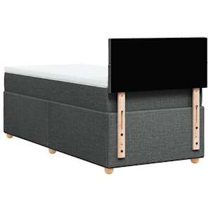 Box spring postel s matrací tmavě šedá 80 x 200 cm textil - obrázek 6