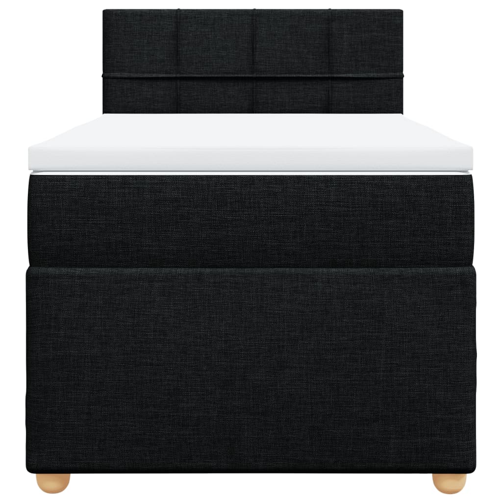 vidaXL Boxspring met matras stof zwart 80x200 cm, foto 4