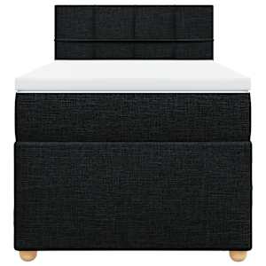 Box spring postel s matrací černá 80 x 200 cm textil - obrázek 4
