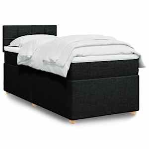 Box spring postel s matrací černá 80 x 200 cm textil - obrázek 1