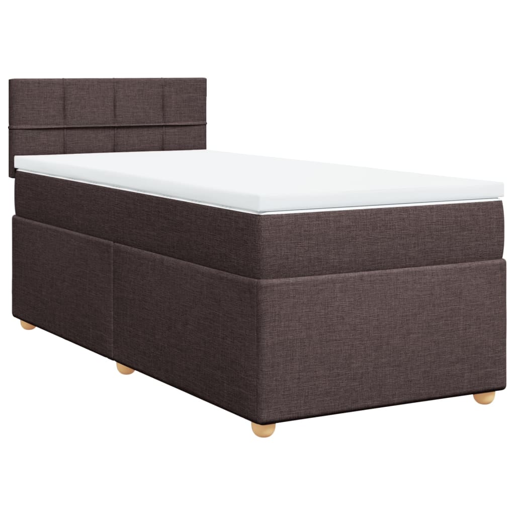 vidaXL Boxspring met matras stof donkerbruin 80x200 cm bruin, foto 3
