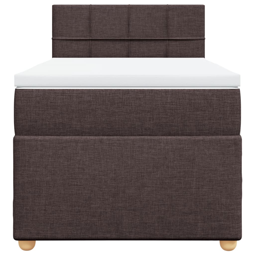 vidaXL Boxspring met matras stof donkerbruin 80x200 cm bruin, foto 4